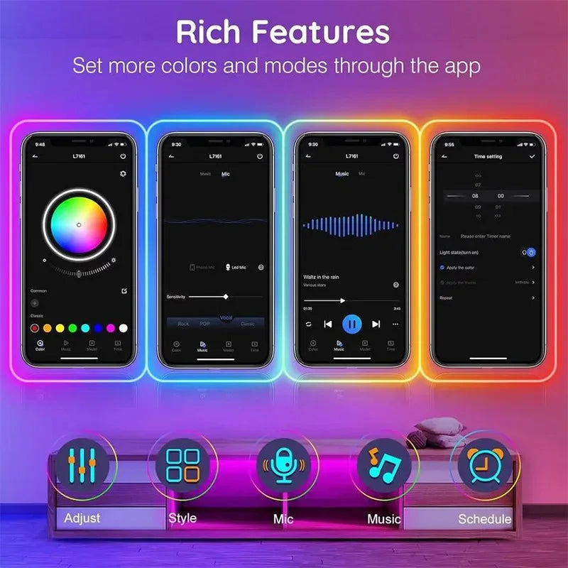 Bluetooth LED RGB Neon Strip – Waterproof Flexible Lights for Outdoor Pool Decor