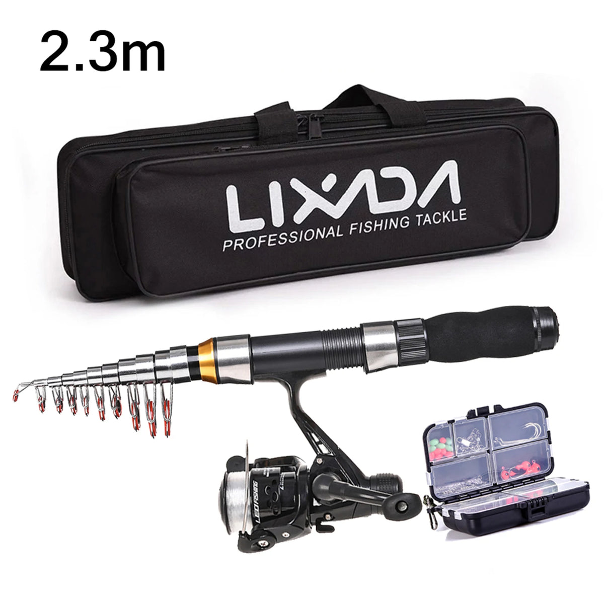 Telescopic Fishing Rod Combo – Carbon Fiber Kit with Spinning Reel and Bag