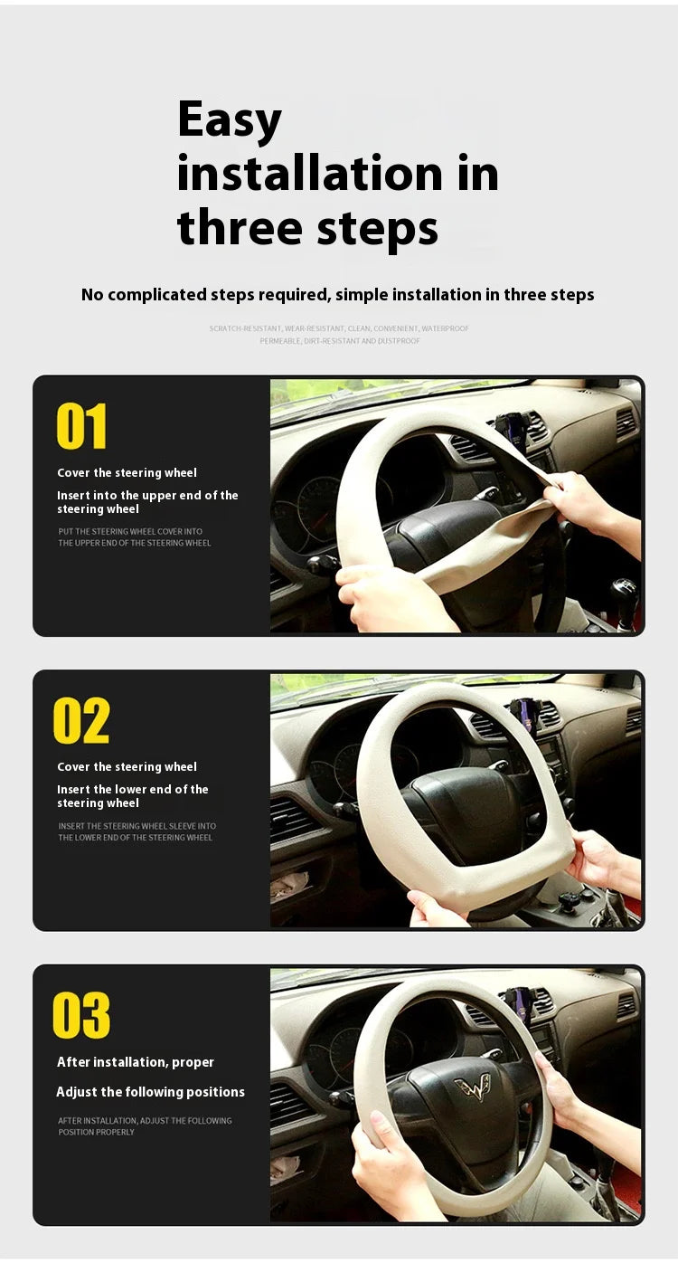 Silicone Steering Wheel Cover – Anti-slip Protective Grip for Universal Cars