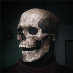 Full Head Skull Mask – Realistic Moveable Jaw for Halloween Cosplay