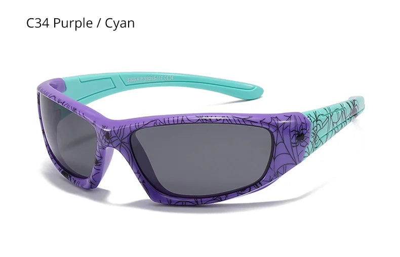 Polarized Spider Web Kids Sunglasses – UV400 Outdoor Sport Shades for 3-9y