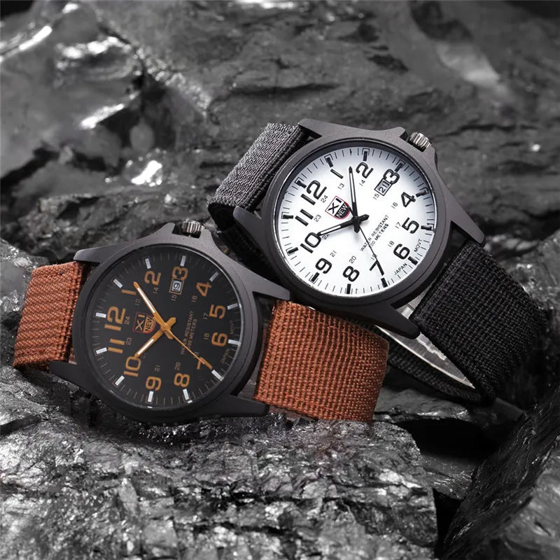 XINEW Nylon Band Quartz Watch – Military Casual Wristwatch for Men