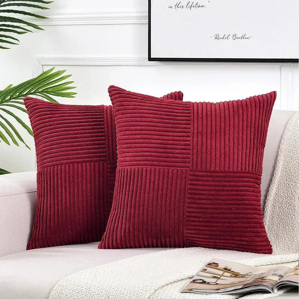 Corduroy Striped Cushion Covers – 45x45cm Soft Throw Pillows for Home Decor