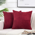 Corduroy Striped Cushion Covers – 45x45cm Soft Throw Pillows for Home Decor