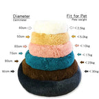 Round Plush Pet Bed – Soft Warm Sleeping Mat for Large Dogs and Cats