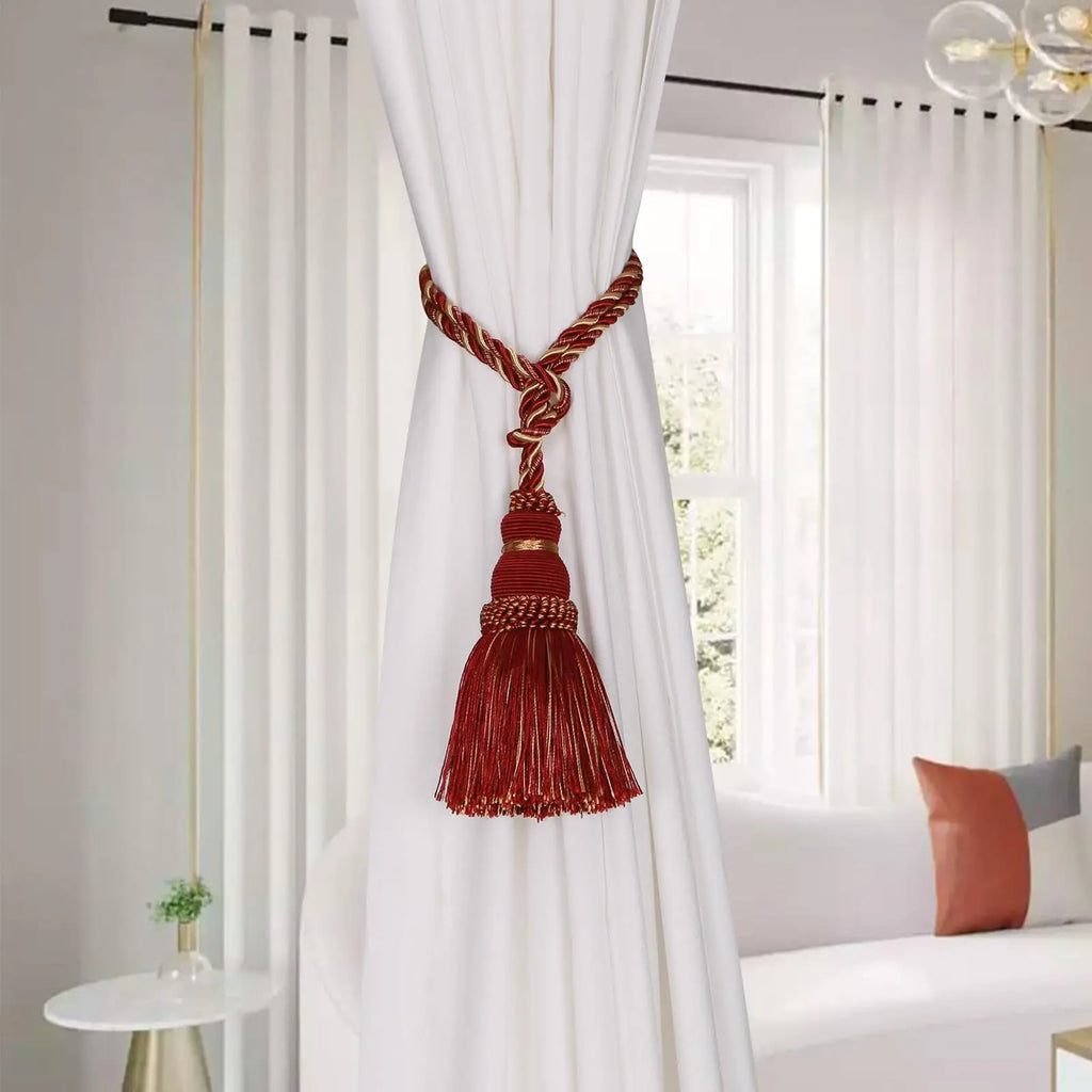 Decorative Curtain Tassel Tieback – Braided Rope Holder for Home Decor