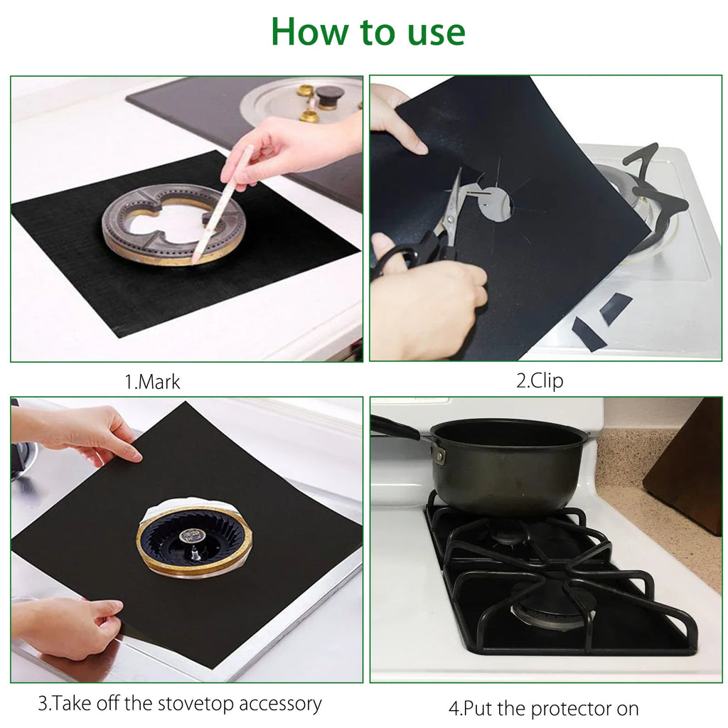 Non-Stick Gas Stove Protectors – Washable Heat Resistant Liners for Kitchen