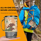 Portable Backpacking Stove – 1.4L Propane Cooking System for Camping