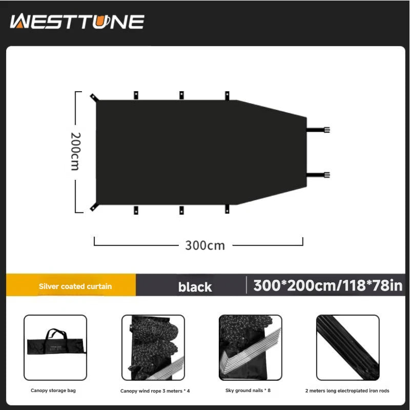 Portable Car Awning Tarp – Lightweight Vehicle Shelter for Camping