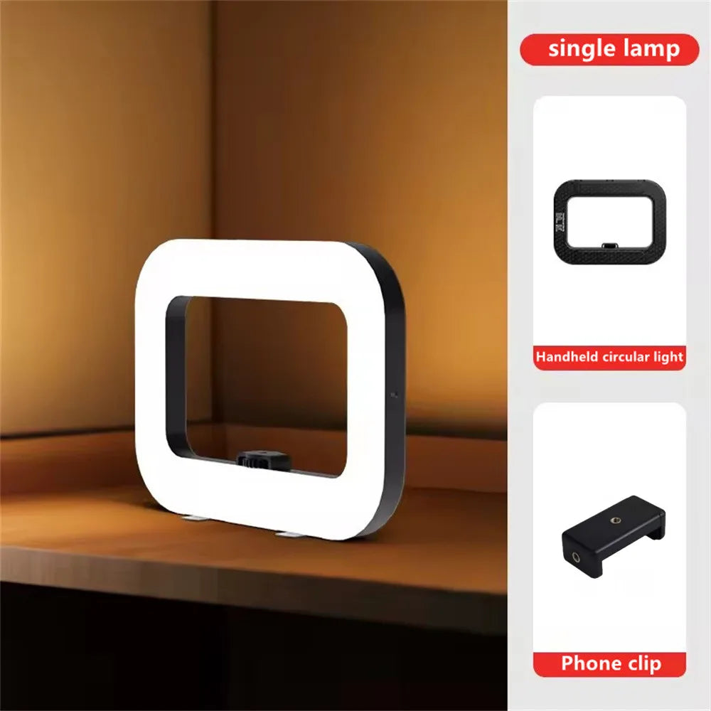 Handheld Ring LED Fill Light – Portable Rechargeable Lamp for Phone Photography
