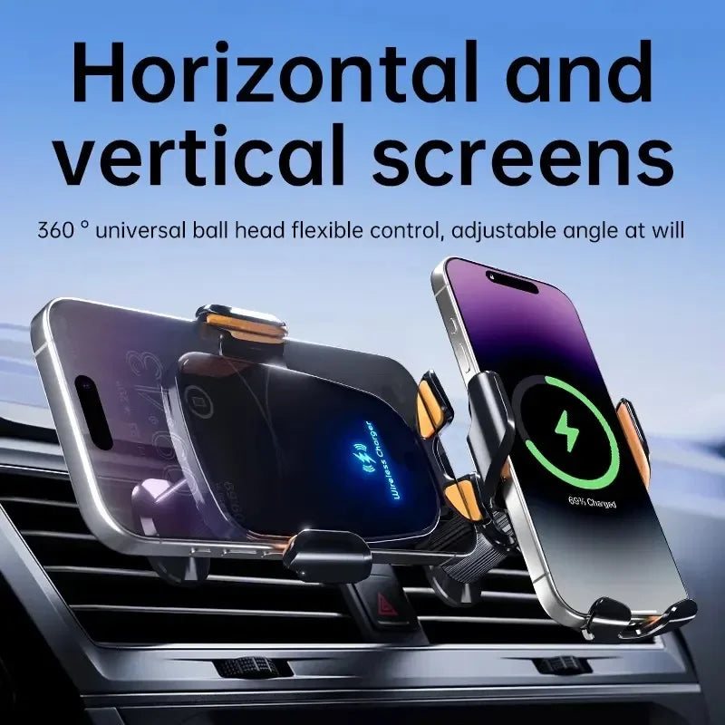 Wireless Car Charger Phone Holder – Fast Charging Mount for iPhone and Android
