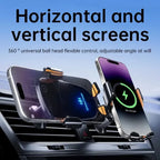 Wireless Car Charger Phone Holder – Fast Charging Mount for iPhone and Android
