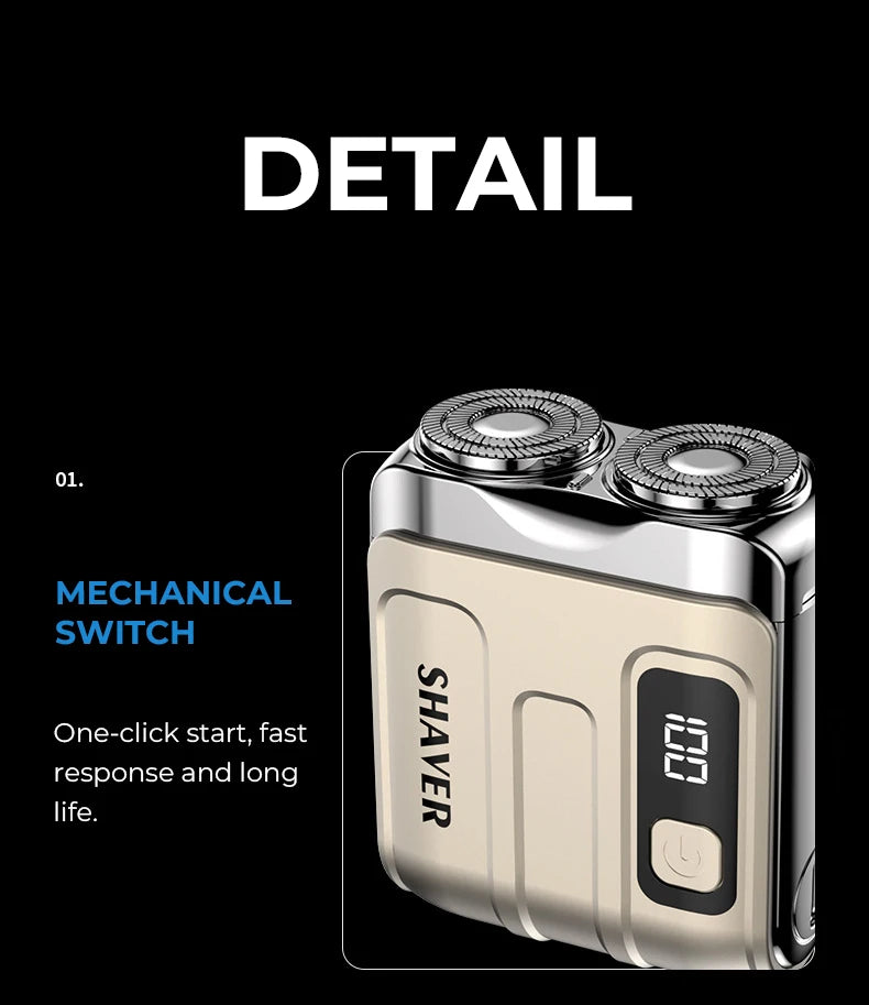 Electric Smart Shaver – Rechargeable Digital Travel Grooming for Men
