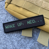 Wake Up Neo Tactical Patch – Embroidered Hook and Loop Badge for Backpacks
