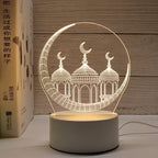 Acrylic LED Night Light – Eid Mubarak Ornament for Ramadan Home Decor