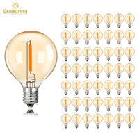 G40 Gold Tint LED Filament Bulbs – Dimmable Glass Globe for Outdoor Decor