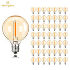 G40 Gold Tint LED Filament Bulbs – Dimmable Glass Globe for Outdoor Decor