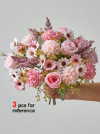 Silk Rose and Daisy Flower Bouquet – Artificial Floral Decor for Weddings