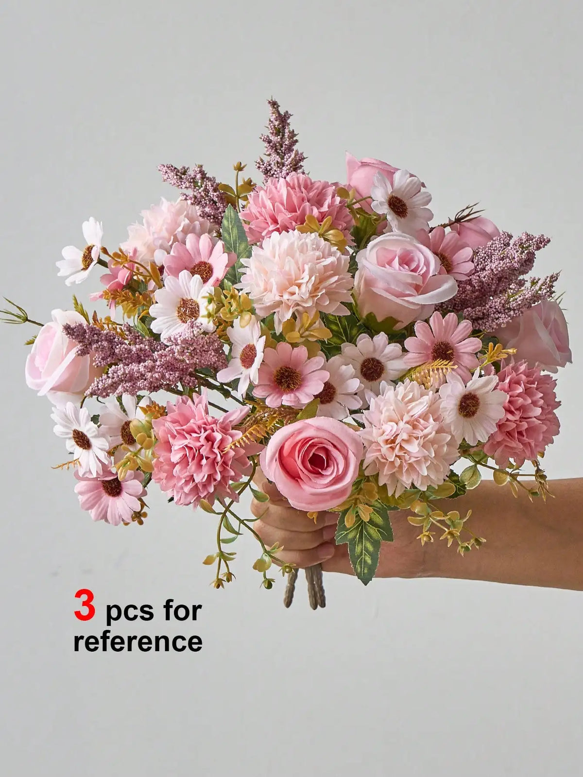 Silk Rose and Daisy Flower Bouquet – Artificial Floral Decor for Weddings
