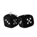 Fuzzy Dice Hanging Ornament – Plush Soft Dots for Car Rear View Mirror Decor