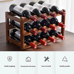 Bamboo Wine Rack – Multi-Tier Wood Display for Bar and Dining Room