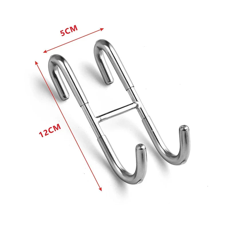 Stainless Steel Towel Rack – S-Shape Over-the-Glass Hook for Bathroom