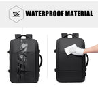 Expandable 17.3-inch Laptop Backpack – Waterproof Travel Bag for Men