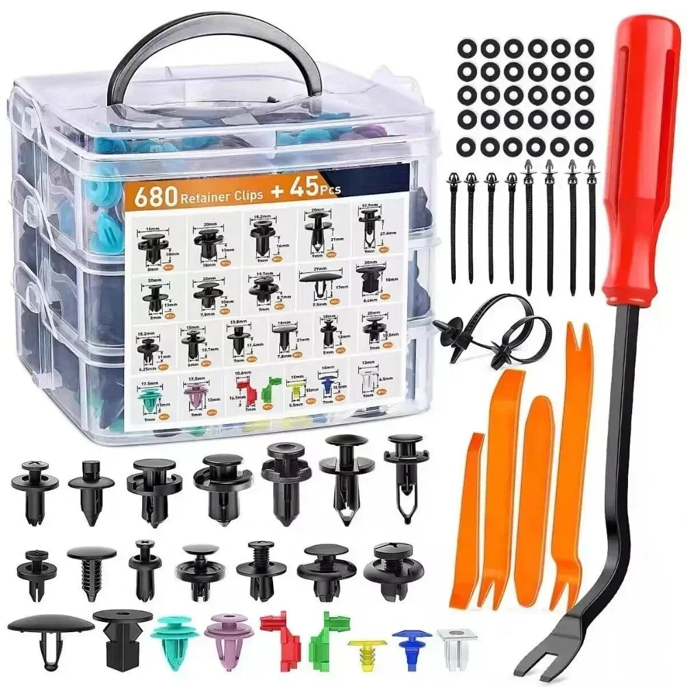 Automotive Plastic Fastener Kit – Bumper and Fender Rivet Retainers for Car Repair