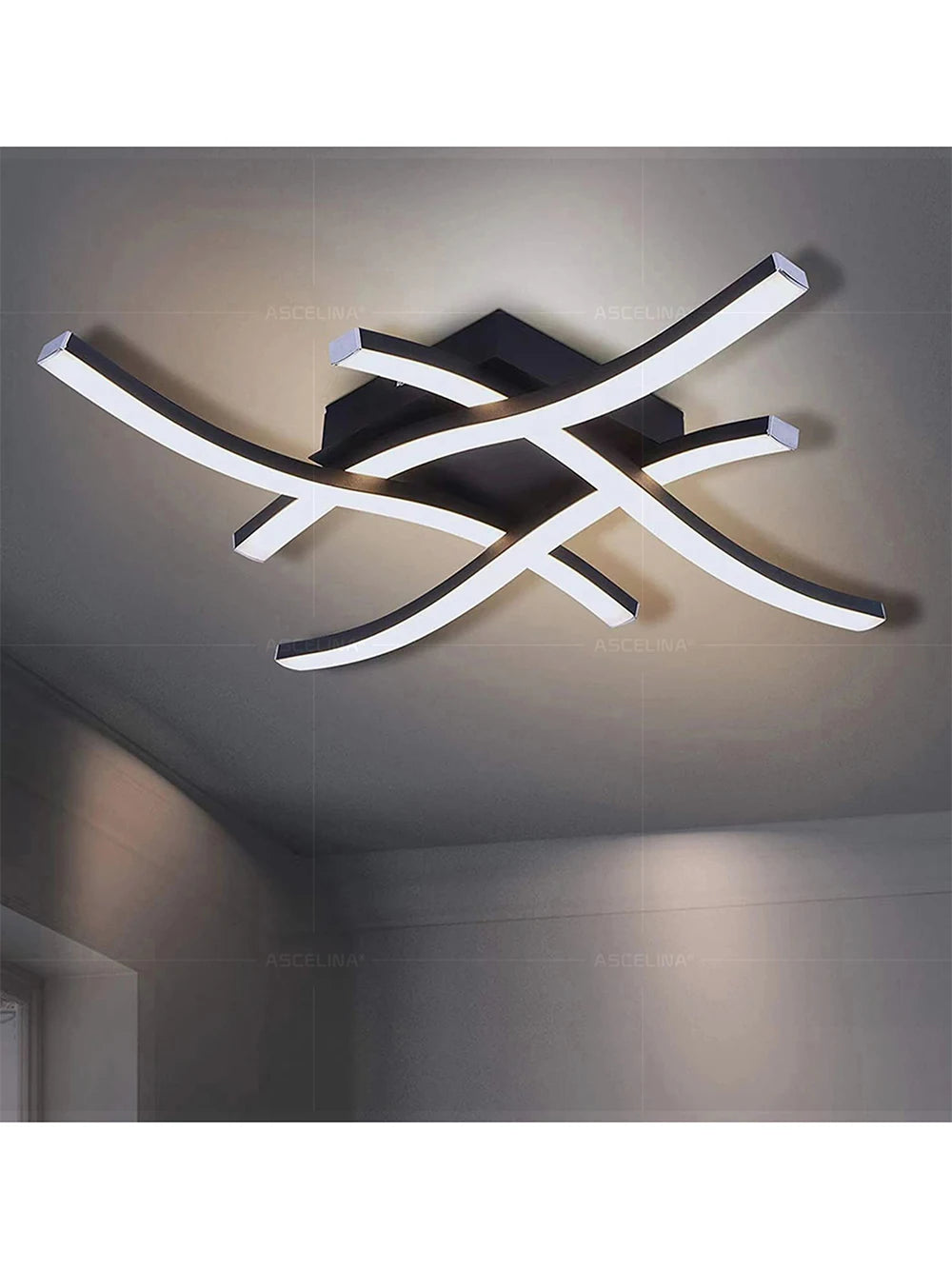 Modern LED Wave Ceiling Light – Minimalist Fixture for Living Room Bedroom