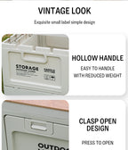 Folding Storage Box – Wooden Lid for Camping and Car Trunk Organization