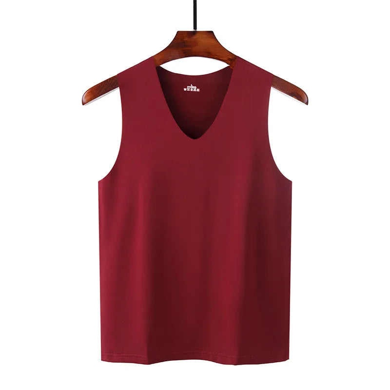 Ice Silk Tank Top – Breathable Slim Fit Undershirt for Gym and Sports