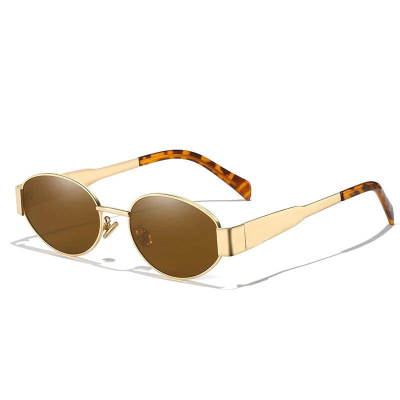 Alloy Oval Sunglasses – UV400 Protective Eyewear for Men and Women
