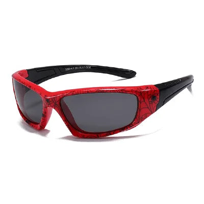 Polarized Spider Web Kids Sunglasses – UV400 Outdoor Sport Shades for 3-9y