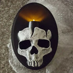 Gothic Skeleton Candlestick Pendant – Resin Wall Art for Home Decor