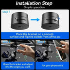 Magnetic Vacuum Phone Mount – Retractable Suction Holder for Car and Gym