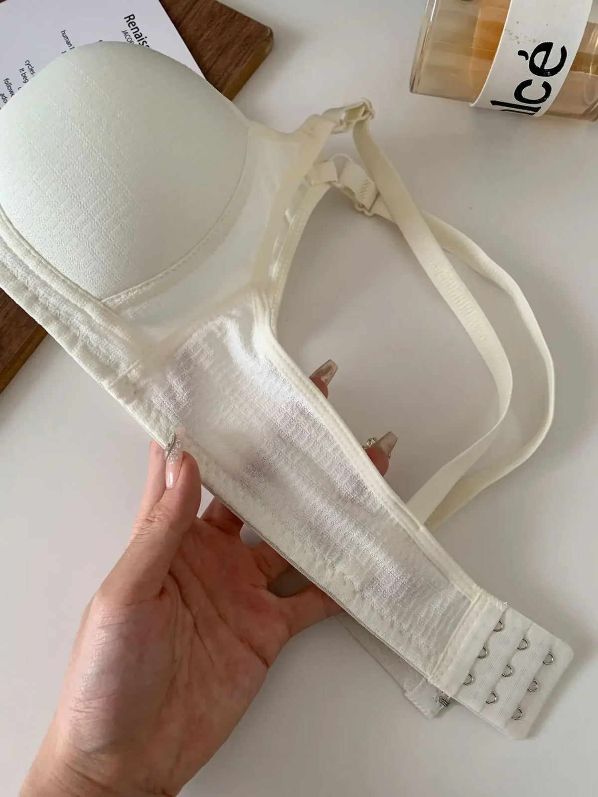 Seamless Cotton Wireless Bra – Breathable Gathered Underwear for Daily Comfort