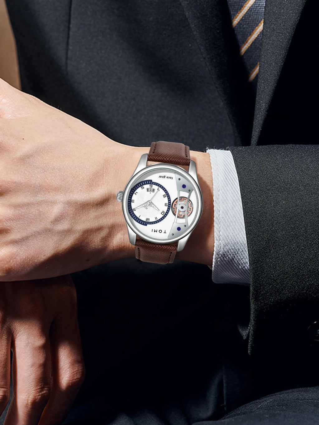 Minimalist Quartz Watch – Luxury Double Strap Set for Business Gift