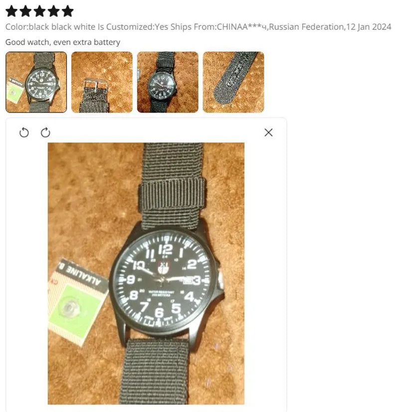 XINEW Nylon Band Quartz Watch – Military Casual Wristwatch for Men