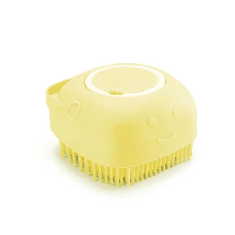 Silicone Pet Grooming Gloves – Shampoo Dispensing Brush for Dog Bathing