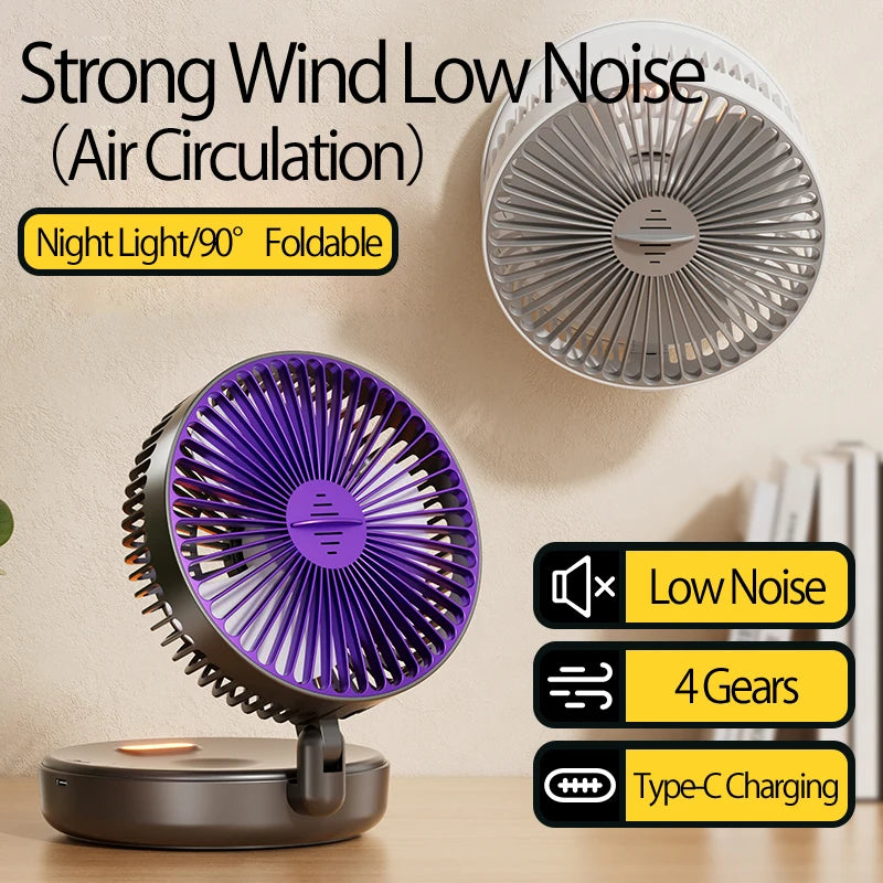 Rechargeable 3-in-1 Portable Fan – Multifunctional Cooling for Home and Travel