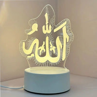 Acrylic LED Night Light – Eid Mubarak Ornament for Ramadan Home Decor