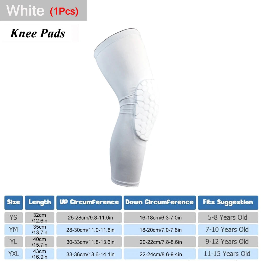 Honeycomb Compression Knee Guards – Youth Protective Gear for Sports