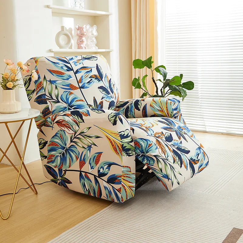 Printed Elastic Recliner Cover – Stretch Slipcover for Living Room Furniture