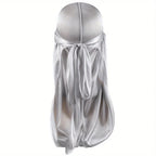Silky Durag Headwrap – Long Tail Wave Cap for Men Hair Maintenance