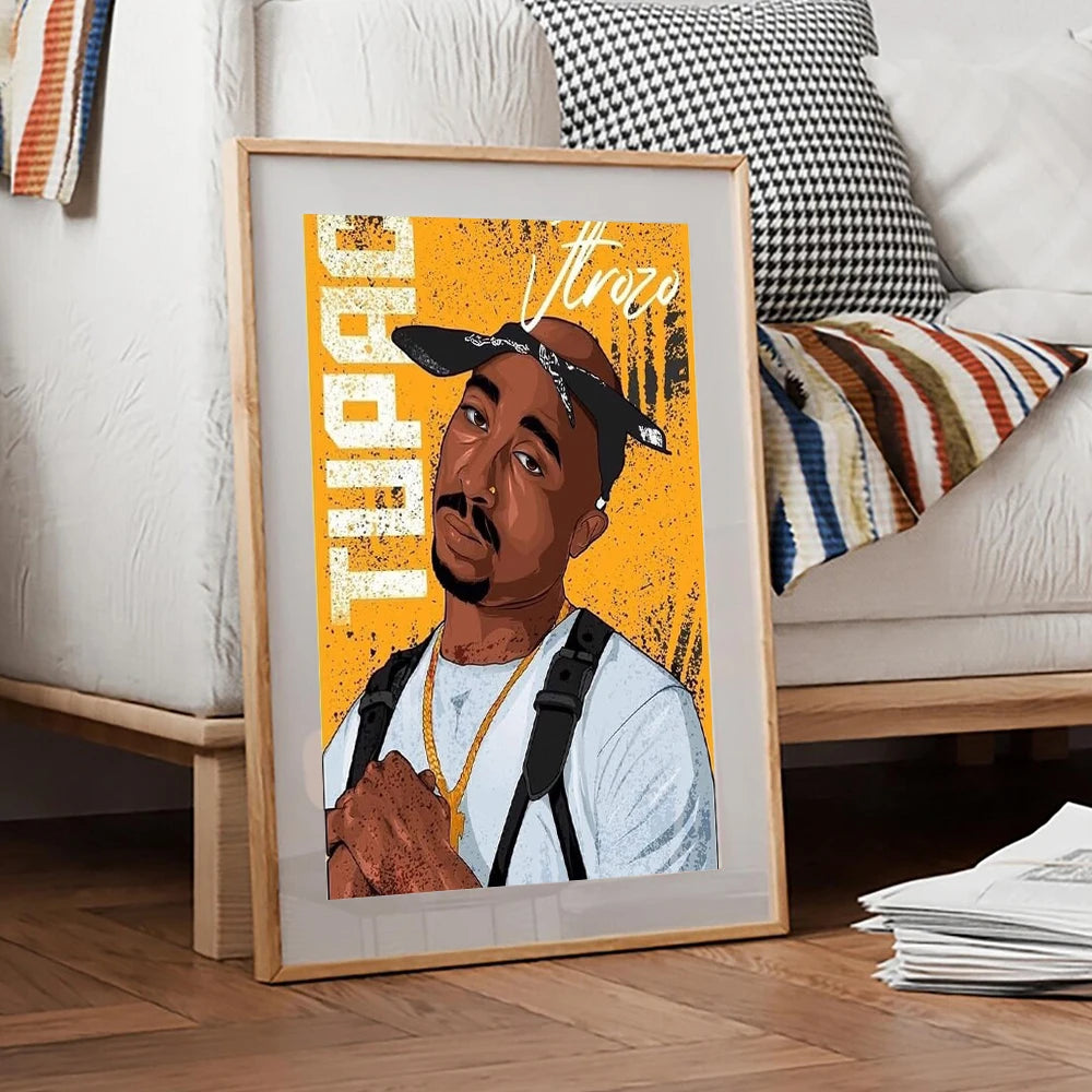 Hip Hop Canvas Wall Art – Notorious BIG and Tupac Poster for Home Decor