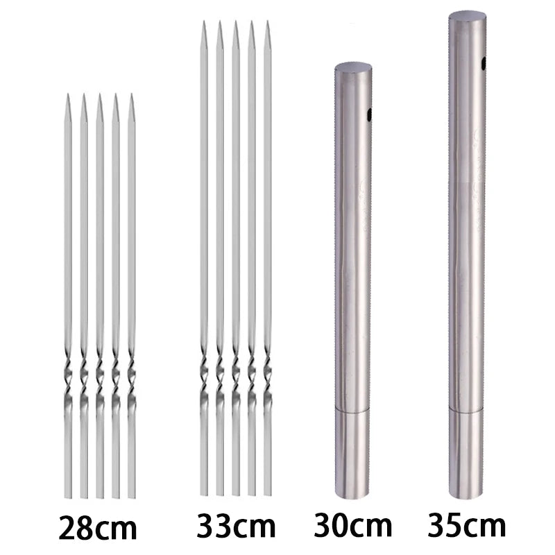Stainless Steel Barbecue Skewers – Reusable Metal Kebabs for Outdoor Cooking