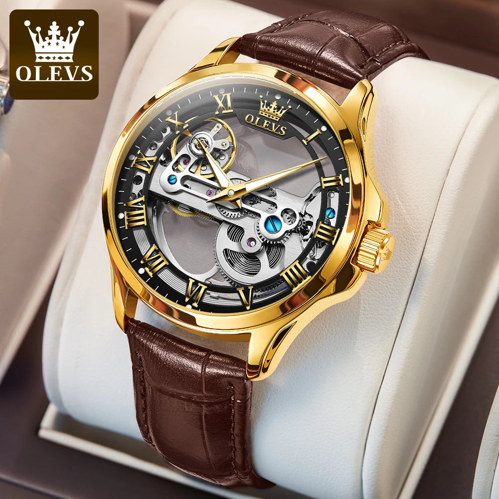 Automatic Mechanical Wristwatch – Skeleton Dial for Men Business Formal