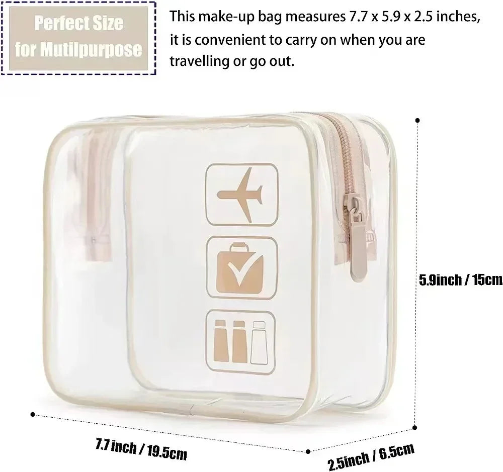 Transparent PVC Travel Toiletry Bag – Waterproof Cosmetic Organizer for Packing