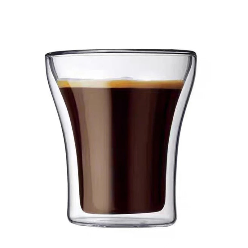 Double-Layer Glass Coffee Mug – Heat Resistant Cup for Espresso and Tea