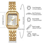 Rhinestone Rectangle Women Watches – Stainless Steel Luxury Quartz Jewelry Set
